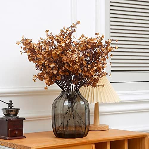 JAKY-Global Babys Breath Silk Artificial Flowers 12 Bundle Fake Plants Fall Stems Decorations for Home Farmhouse Decor Bouquets DIY Garden (Dark Brown White 12pcs) - Image 5