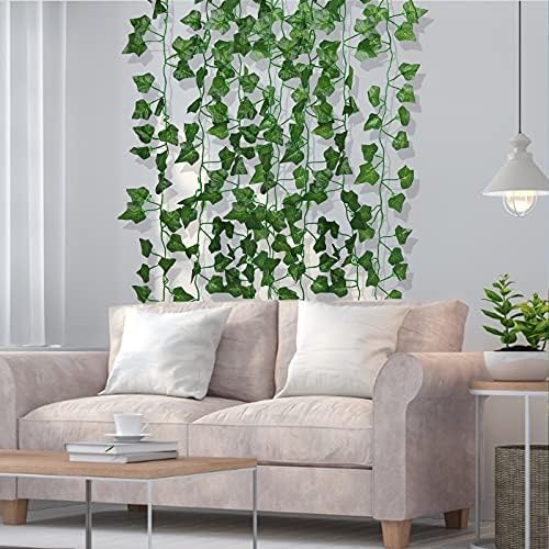 RECUTMS Fake Vines 24 Pack 173 FT Artificial Ivy Leaves Wall Decor Leaf Plants Greenery Garland Hanging Plant Vine Fake Leaf Vines for Room Garden Office Wedding Wall Decor - Image 5