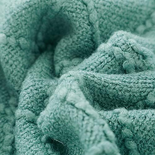 BOURINA Dark Cyan Throw Blanket 50x60 Inch Knitted Soft Throw Sofa Blanket - Image 5