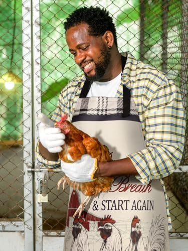 Bencailor 6 Pcs Rooster Aprons for Women with Pockets, Waterproof - Image 2