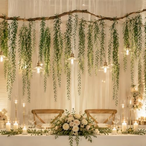 120.57ft Artificial Hanging Willow Vines Greenery for Jungle Party Forest Safari Party Classroom Decor, Include Hooks, Fishing line, Indoor Outdoor Wall DIY Decor - Image 6