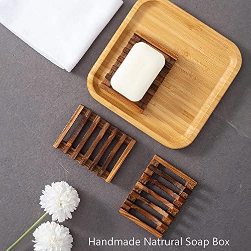 Wooden Soap Dish for Shower,Set of 3,Self Draining Bar Holder for Bathroom, Soap Saver Tray Soap Stand for Homemade Soap, Vowupt - Image 6