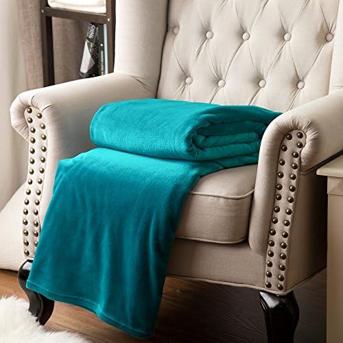 Bedsure GentleSoft Fleece Blanket Twin Size Teal - 300GSM Lightweight Plush Fuzzy Cozy Soft Warm Blanket for Bed, Sofa, Couch, Travel, Camping, 60x80 inches - Image 2