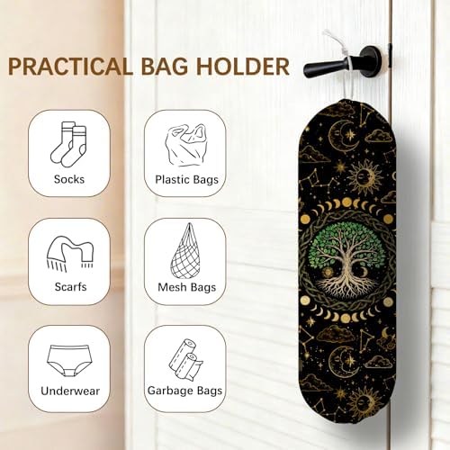 Plastic Bag Holder Dispenser, Tree Plastic Grocery Bag Organizer & Wall Mount Paper Trash Bag Saver Storage for Kitchen Home Pantry Decor, Tree Shopping Bags Storage Dispenser - Image 4