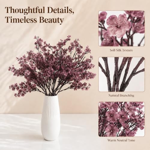 Mandy's 6 Bundles Artificial Dusty Pink Baby’s Breath Flowers - Image 4