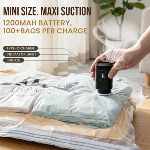 TAILI Vacuum Storage Bags with Rechargeable Pump, 10 Combo(4M+4L+2XL) - Image 3