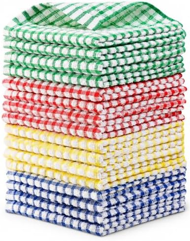 Egles 16 Pack 100% Cotton Kitchen Dish Cloths, 12 x 12 Inch by Egles