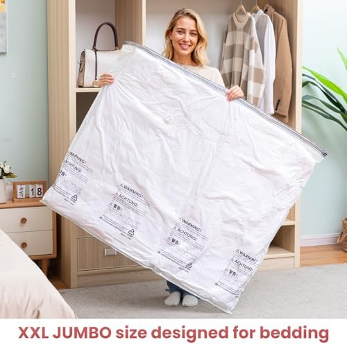 TAILI 4 Pack Vacuum Storage Bags, XXL Jumbo (47x39 Inch), Cream - Image 5