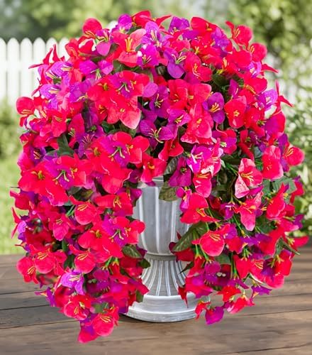 2 PCS Bougainvillea Artificial Hanging Flowers Plants for Outdoors, Mix - Image 3