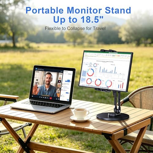 Tablet Stand for Desk, Portable Monitor Stand with Large Clamp up to 18.5" - Image 6