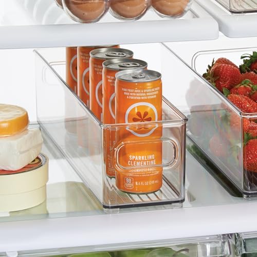 iDesign Stackable Fridge Bin with Handles, Set of 3, Clear - Image 3