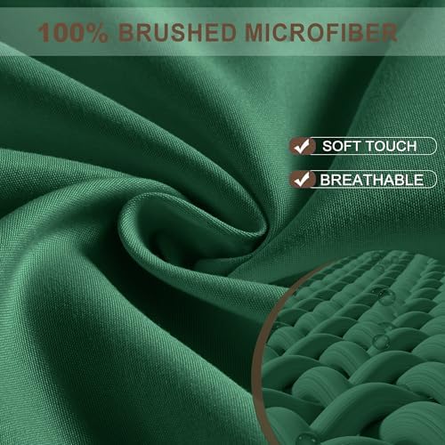 FreshCulture King Fitted Sheet Only - Hotel Quality Fitted Sheet King Size - Ultra Soft & Breathable - Brushed Microfiber - Deep Pocket - Cooling Fitted Sheets for King Size Bed (Dark Green) - Image 2
