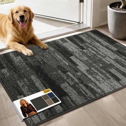 JSEI Dirt Trapper Door Mat 24"x36", Non-Slip Doormat, Light Gray by JSEI