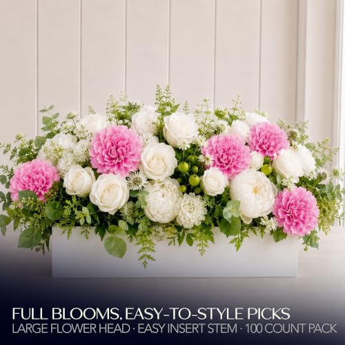 Royal Imports Carnation Artificial Flowers for Weddings – Hot Pink 100pk - Image 4