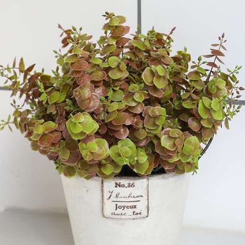 alyptus Artificial Fall Leaves Plant – 8PCS Outdoor Fake Greenery Boxwood Shrubs UV Resistant Fake Plants for Porch, Patio, Thanksgiving or Autumn Home Decor - Fall Leaves by ALYPTUS