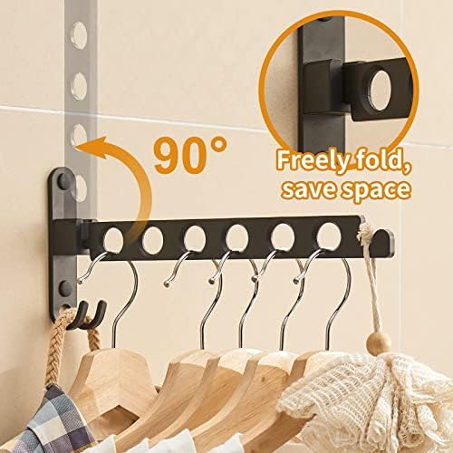 JOOM Wall Mounted Clothes Drying Rack, Black, 2 Pack - Image 3
