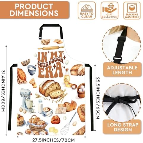 Adjustable Baking Aprons for Women - Cooking Aprons for Women with Pockets, Perfect for Baking Cooking Gradening - Image 2