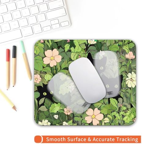 Square Mouse Pad Cute Cats,Personalized Premium-Textured Custom Mouse Mat Design,Washable Mousepad Lycra Cloth,Non-Slip Rubber Base Computer Mouse Pads for Wireless Mouse - Image 4