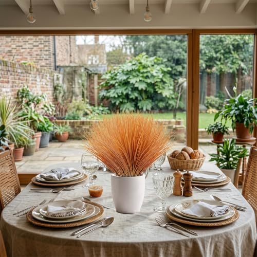 RECUTMS 12Pcs Artificial Fall Plants Outdoor UV Resistant Faux Monkey Grass - Image 5