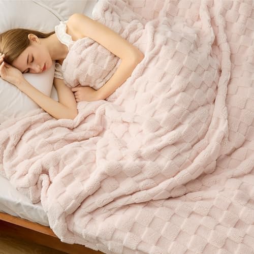 Bedsure GentleSoft California King Blanket for Bed - Super Soft Cozy Blankets for Kids Girls, Large Fuzzy Fleece Throw for Bedroom Decor, Light Pink, 102x96 Inches - Image 3