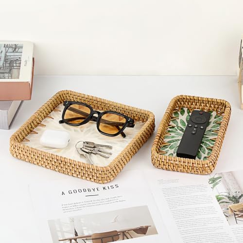 Small Wicker Tray, Handwoven Rattan Key Tray for Entryway Table - Image 5
