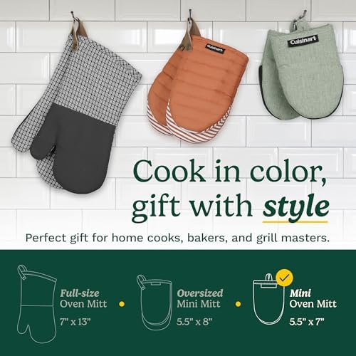 Cuisinart Mini Oven Mitts, 2-Pack, Neoprene Grip, Heat Resistant 350F - Image 5