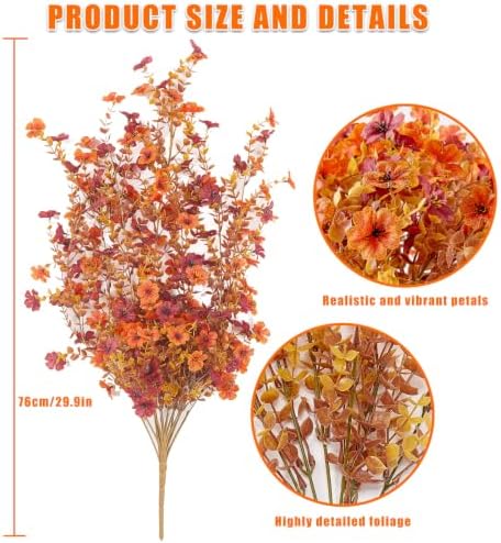 2PCS Artificial Fake Hanging Flowers Plants for Outdoor Fall Decor - Image 2