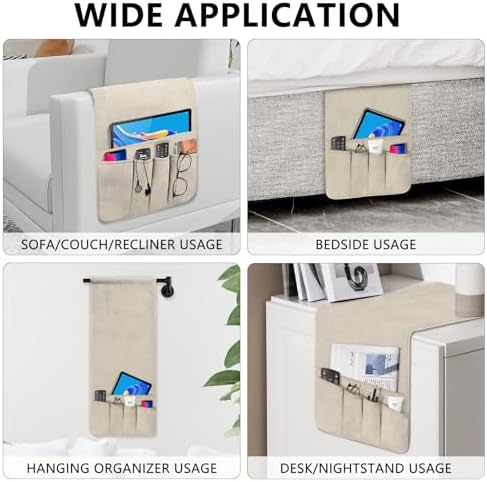 Remote Control Holder, Anti Slip Armchair Caddy Couch Caddy with 5 Pockets - Image 4