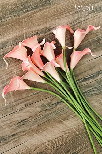Letjolt Artificial Calla Lily Flowers 12Pcs Light Pink Realistic Flower - Image 2