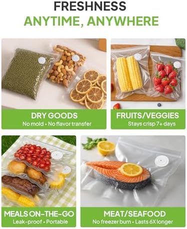 Reusable Vacuum Sealer Bags 20-Pack (Medium 10x11 in) - BPA-Free Double-Seal Leakproof | Compatible with TUITUITA & Major Sealers | Freezer/Microwave/Dishwasher Safe - Image 6