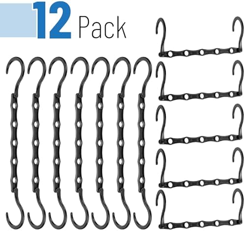 Mr. Pen- Space Saving Hangers for Clothes, 12 pcs, Black | Plastic Multi Clothes Hangers Space Saving, 5 Slots, 360° Rotating Hooks - Image 2