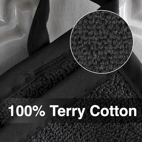 RITZ Terry Pocket Mitt & Hot Pad: Unparalleled Heat Resistant, Durable 100% Cotton – Ergonomically Designed for Optimal Grip – Easy-Care Machine Washable – 2-Pack, Black - Image 2