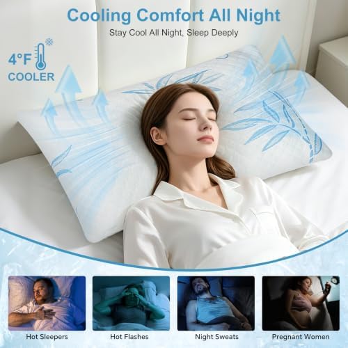 Shredded Memory Foam Pillows, Full Body Support Bed Pillow - Image 3