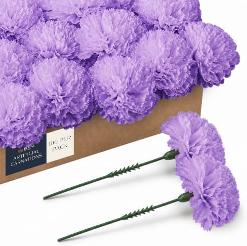 Royal Imports Carnation Artificial Flowers for Weddings – Lavender 100pk by RoyalImports