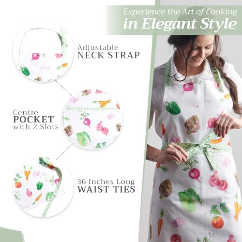 Maison d' Hermine Aprons for women with Pocket 100% Cotton (27.50"x31.50") - Image 5