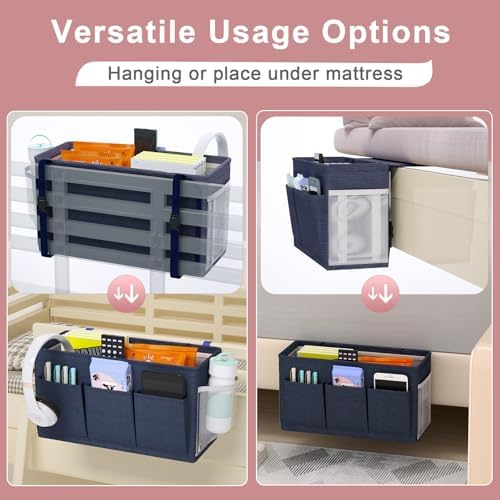 Bedside Caddy Storage Organizer for Bed Rails, Bed Caddy with 6 Pockets - Image 2