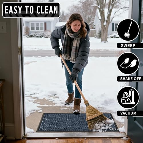Yimobra Front Door Mat for Outside Entrance, Blue, 29.5x17 - Image 5