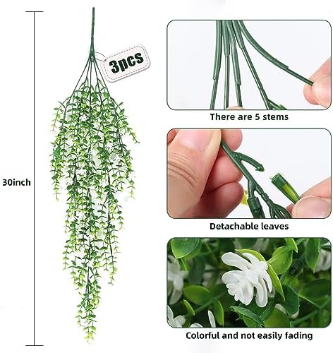 RECUTMS Artificial Hanging Plants Fake Hanging Vines Outdoor Faux Draping - Image 2
