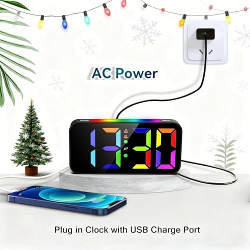 Topski Loud Alarm Clocks for Bedrooms Heavy Sleepers, Digital Bedside Clock - Image 4