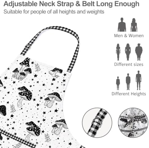 Kitchen Aprons for Women with 2 Pocket Adjustable Cute Vintage Holiday Gift - Image 4