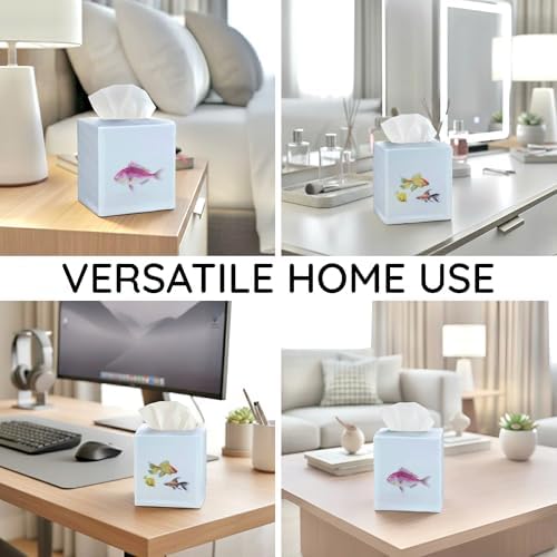 Square Tissue Box Cover Cute Set of 2, Fish - Image 7