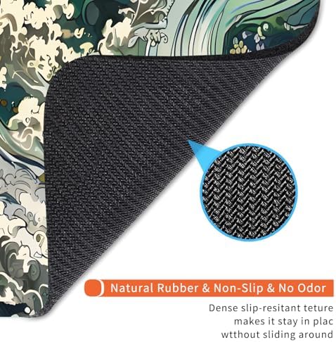 Square Mouse Pad Japanese Art,Personalized Premium-Textured Custom Mouse Mat Design,Washable Mousepad Lycra Cloth,Non-Slip Rubber Base Computer Mouse Pads for Wireless Mouse - Image 5