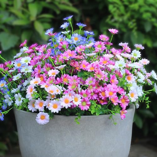 alyptus Enhance Your Outdoor Space Artificial Flowers & Plants 20 Bundles Anti-UV Simulated Flowers Lifelike Fake Silk Colorful Daisy Bulk for Christmas Thanksgiving Decoration (20 Bundles 1#) by ALYPTUS