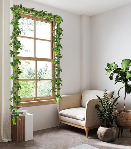 RECUTMS 6Pc Fake Vines Artificial Ivy Garland Silk Pothos Leaf Plants 6.3Ft - Image 3