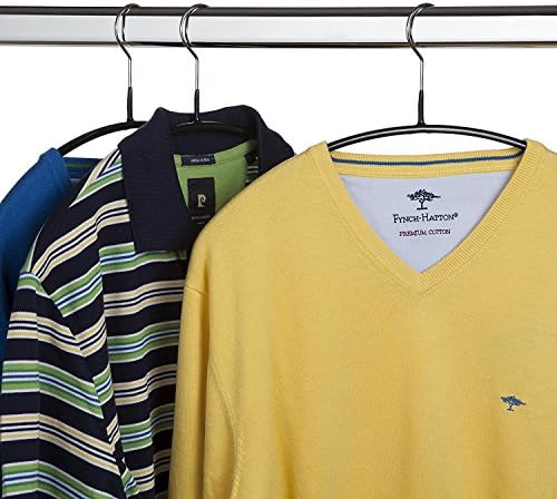 Mawa by Reston Lloyd Euro Series Non-Slip Space Saving Clothes Hanger for Shirts & Dresses, Style 40/P, Set of 12, Black - Image 2