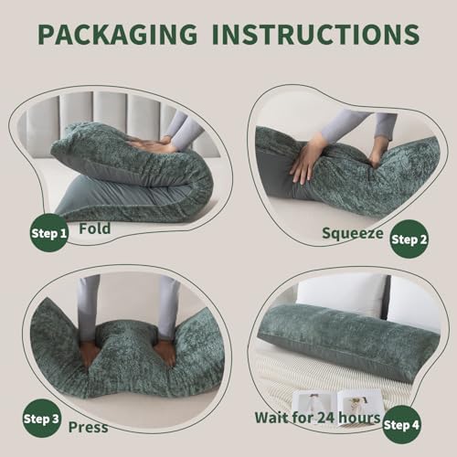 WhatsBedding Memory Foam Body Pillow with Cover, Long Bed Pillow for Adults - Image 7