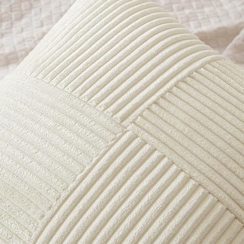 MIULEE Cream White Decorative Lumbar Throw Pillow Covers 12x24 Inch 2 Pack - Image 2