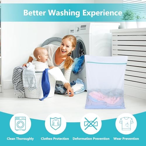 OTraki Mesh Laundry Bag for Delicates, 24 x 32 inch Large Mesh Delicates Bag for Washing Machine, Zippered Net Laundry Bag for Sweater Bed Sheet Blanket Toy College Dorm Don't Drying, Melting 140-176℉ - Image 6