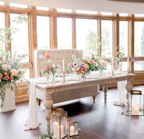 12Pack White Cheesecloth Table Runner 20x120inch Gauze Table Runners - Image 3