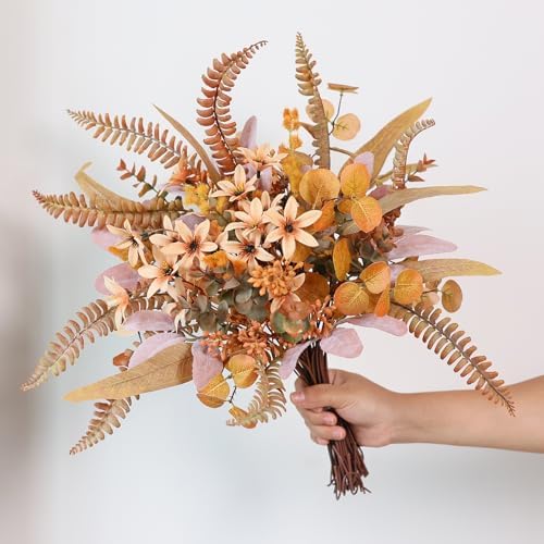 75 Pcs 8 Kinds Artificial Greenery Stems Box Set for Fall Decor(Orange) - Image 4